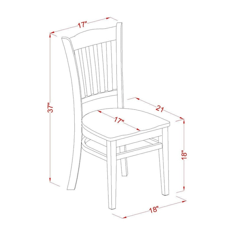 Ensemble de salle à manger East West Furniture - une table de salle à manger rectangulaire et des chaises de salle à manger en bois, acajou (options de pièces)