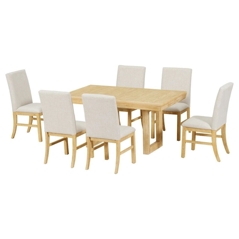 Ensemble de salle à manger extensible 7 pièces en bois 72 po traditionnel