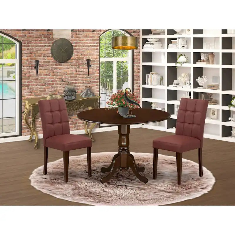 Ensemble table et chaises de salle à manger East West Furniture, comprend une table de salle à manger ronde et des chaises, Acajou (Options de pièces)