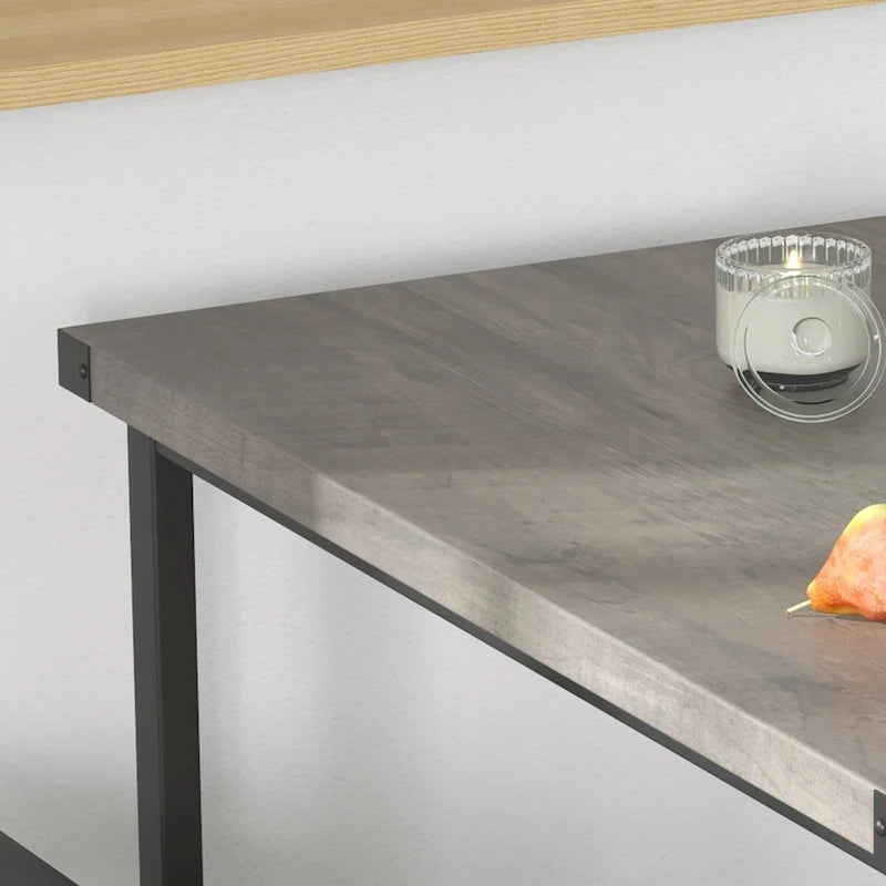 Ensemble de salle à manger rectangulaire pour 4 personnes avec 2 bancs rembourrés