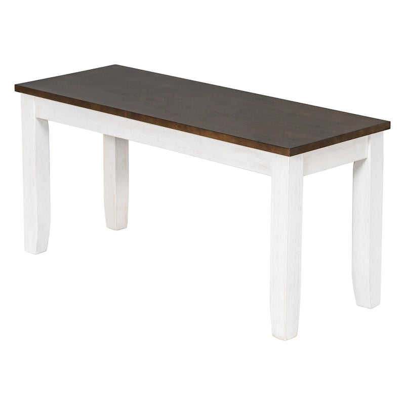 Ensemble de salle à manger rustique 6 pièces avec 4 chaises rembourrées et un banc