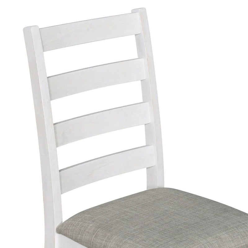 Ensemble de salle à manger rustique 6 pièces avec 4 chaises rembourrées et un banc
