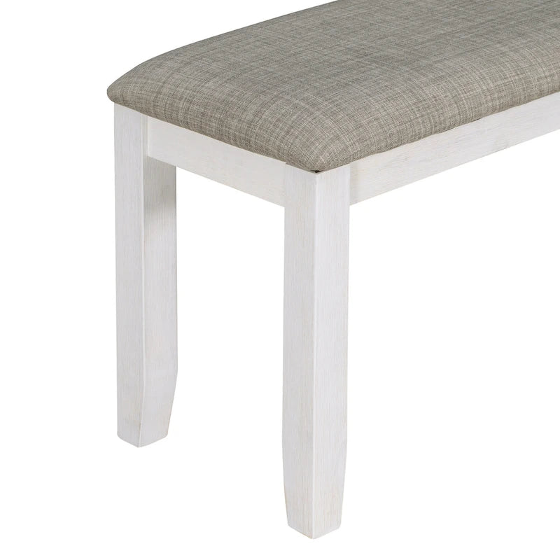 Ensemble de salle à manger rustique 6 pièces avec 4 chaises rembourrées et un banc