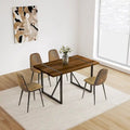 Table à manger en bois MDF et 4 chaises de salle à manger modernes, ensemble de table de cuisine en bois de style Mid-Century, base et pieds en métal