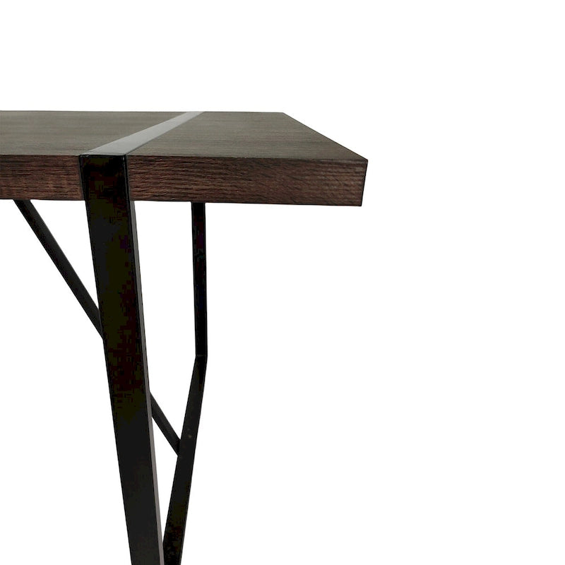 Table à manger en bois MDF et 4 chaises de salle à manger modernes, ensemble de table de cuisine en bois de style Mid-Century, base et pieds en métal