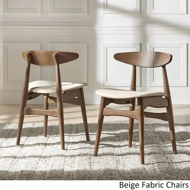 Ensemble de salle à manger rond Nadine en noyer foncé avec plateau en verre et chaises à dossier incurvé par iNSPIRE Q Modern