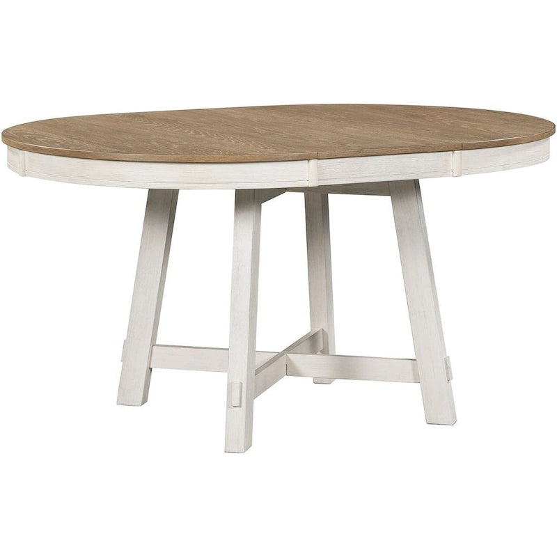 Ensemble de salle à manger 5 pièces style campagnard avec 4 chaises, extensible