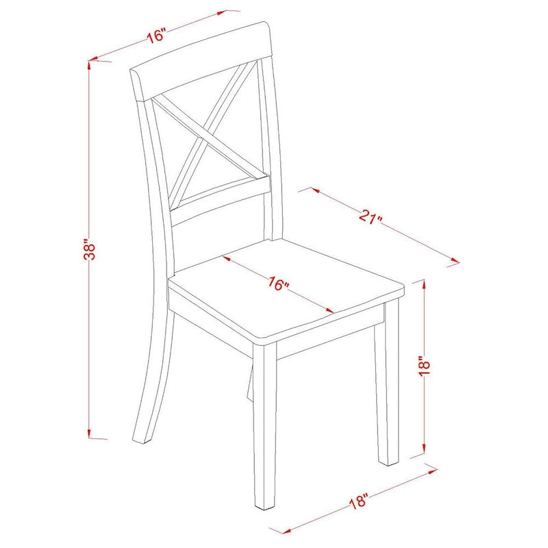 East West Furniture Ensemble de salle à manger 5 pièces - une table à manger et 4 chaises de salle à manger en similicuir, 36x36 pouces, blanc lin