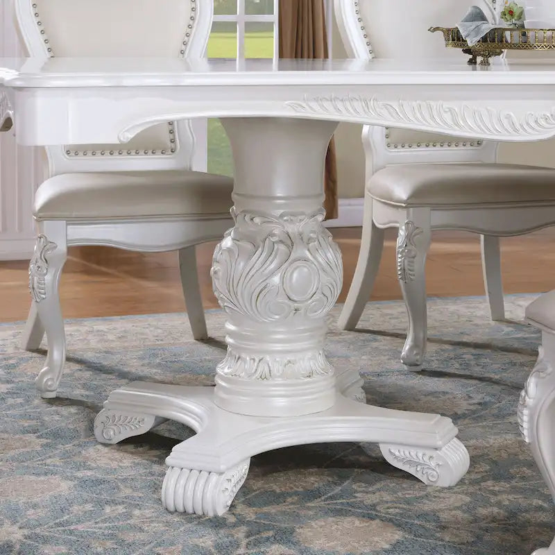 Ensemble de salle à manger extensible 9 pièces en bois massif traditionnel Eugene de Furniture of America