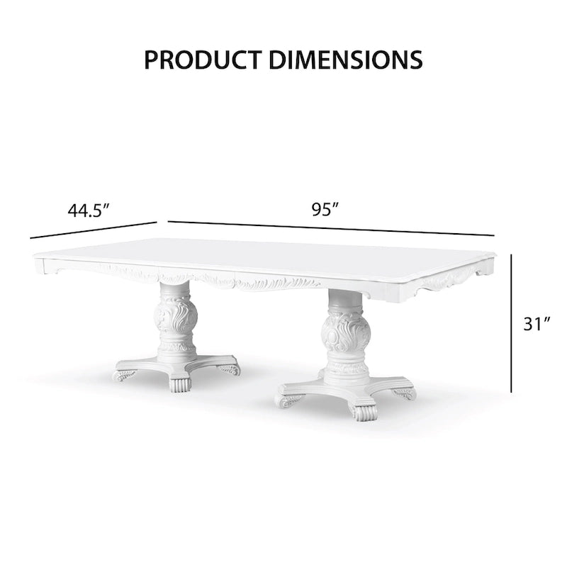 Ensemble de salle à manger extensible 9 pièces en bois massif traditionnel Eugene de Furniture of America