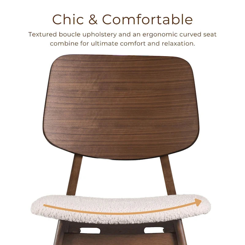 Ensemble de salle à manger ovale 7 pièces Beau I de style noyer mid-century par Furniture of America