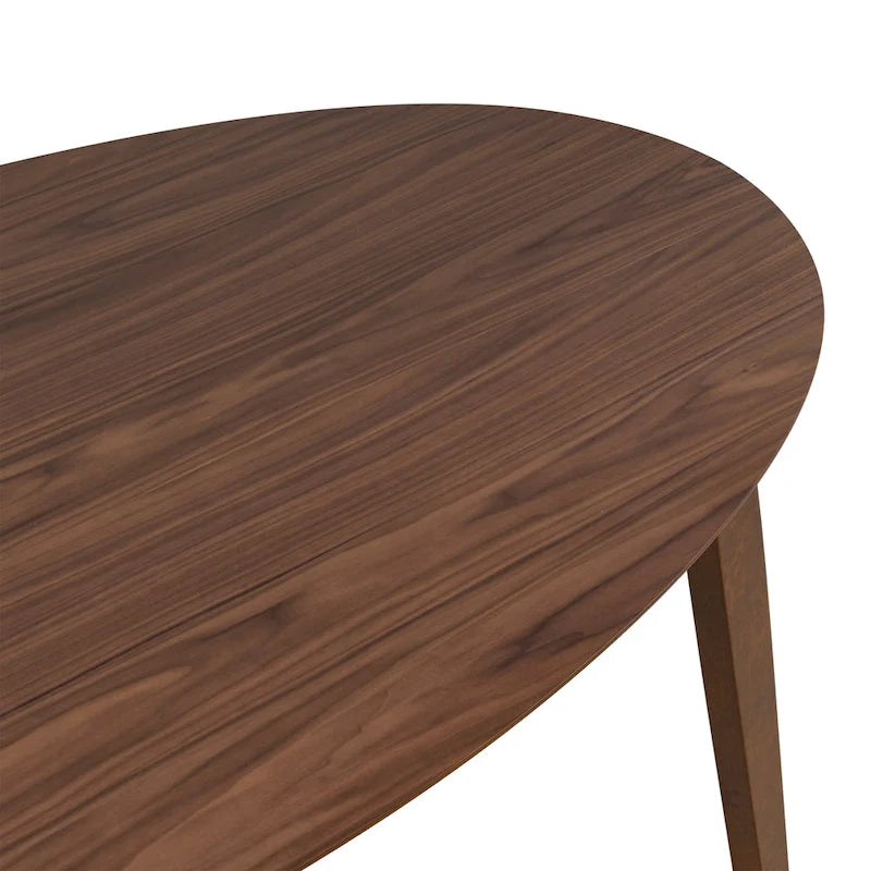 Ensemble de salle à manger ovale 7 pièces Beau I de style noyer mid-century par Furniture of America