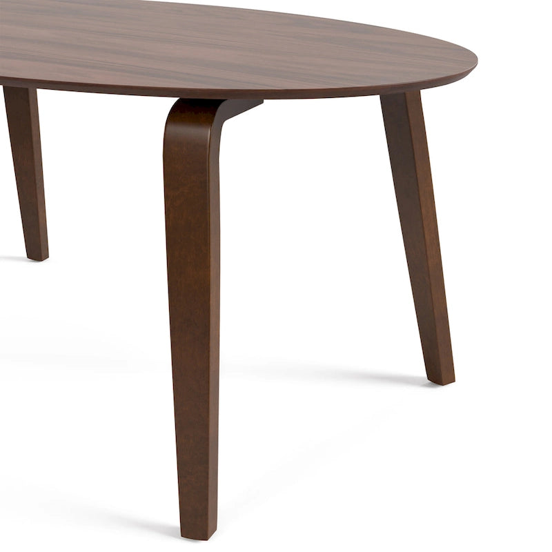 Ensemble de salle à manger ovale 7 pièces Beau I de style noyer mid-century par Furniture of America