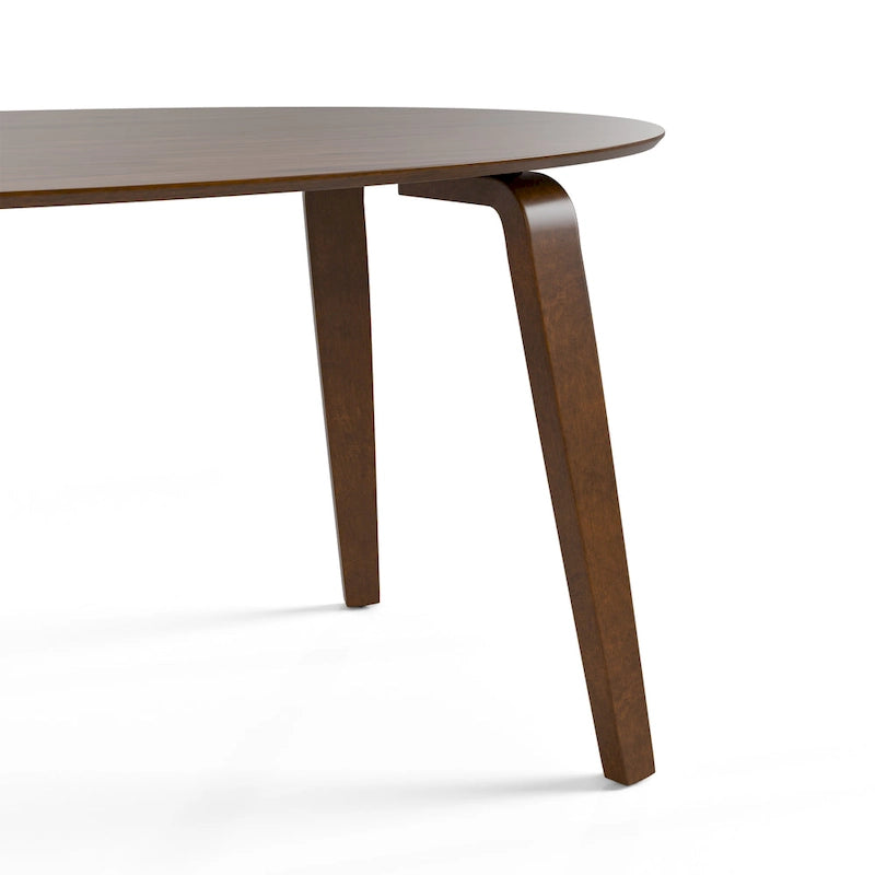 Ensemble de salle à manger ovale 7 pièces Beau I de style noyer mid-century par Furniture of America