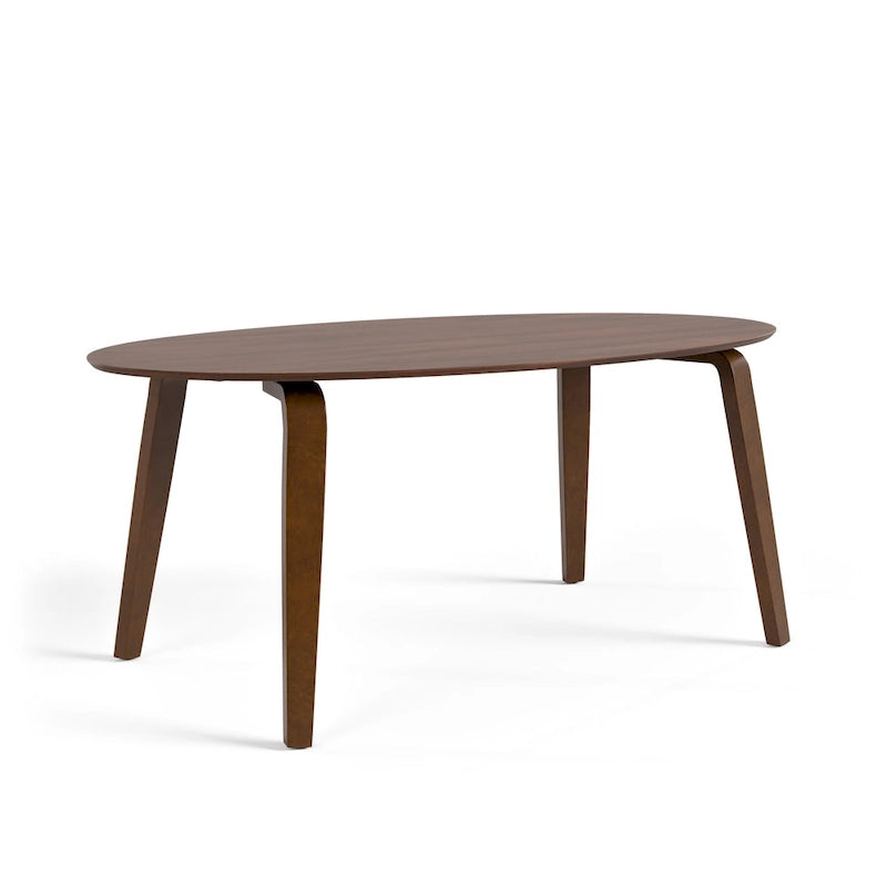 Ensemble de salle à manger ovale 7 pièces Beau I de style noyer mid-century par Furniture of America