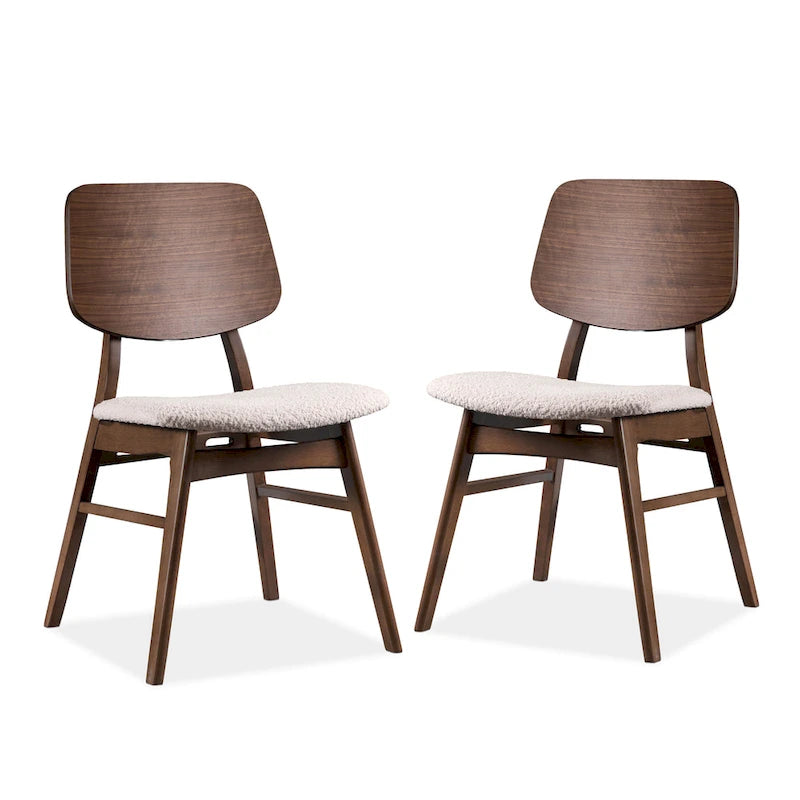 Ensemble de salle à manger ovale 7 pièces Beau I de style noyer mid-century par Furniture of America