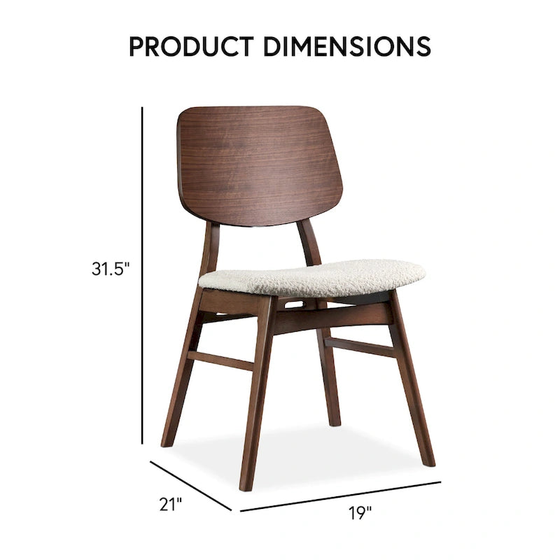 Ensemble de salle à manger ovale 7 pièces Beau I de style noyer mid-century par Furniture of America
