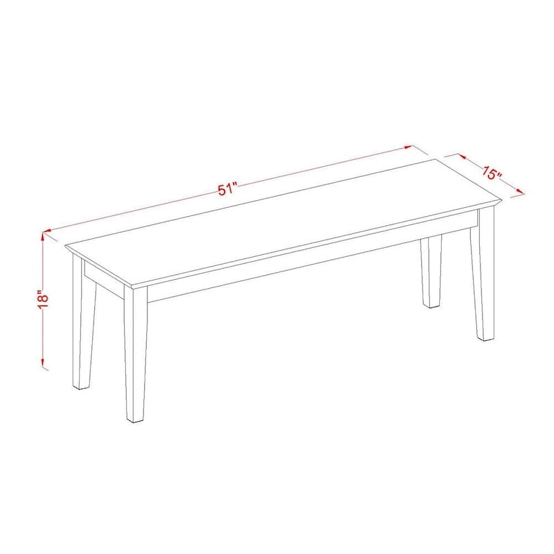 Ensemble de salle à manger East West Furniture comprenant une table à manger rectangulaire et des chaises de salle à manger avec un banc (options de type d'assise de chaise)