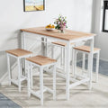 Ensemble de table de bar 5 pièces : table de cuisine moderne et quatre tabourets de bar