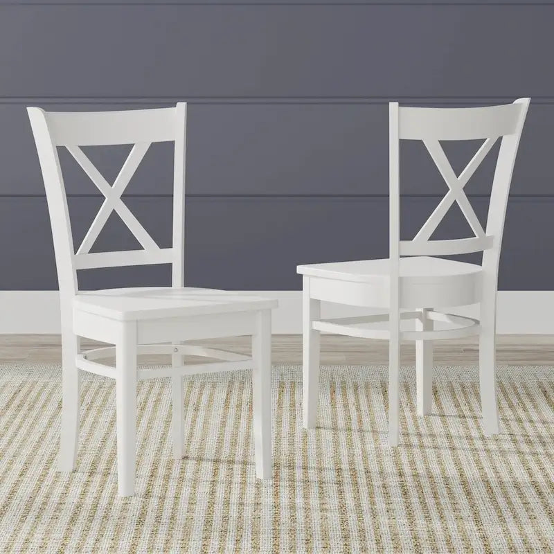 Ensemble de salle à manger 3 pièces, table ronde à abattants de 42 po et chaises à dossier croisé
