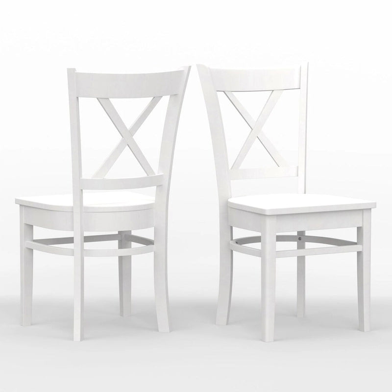 Ensemble de salle à manger 3 pièces, table ronde à abattants de 42 po et chaises à dossier croisé