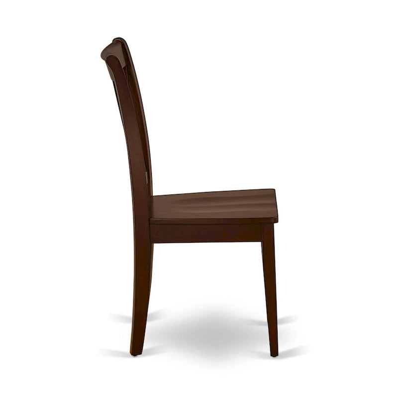 East West Furniture Ensemble de salle à manger 3 pièces - Table de cuisine ronde avec piédestal et 2 chaises de salle à manger, Acajou (Options d'assise)