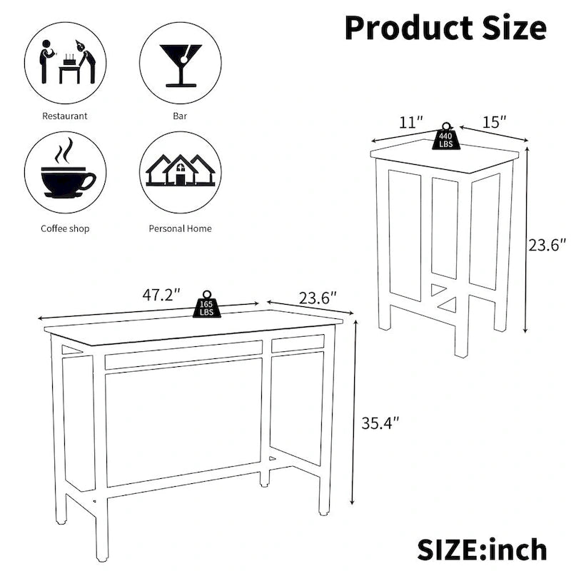 Ensemble table et 4 chaises de salle à manger moderne avec structure en métal