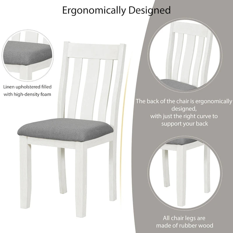 Ensemble de salle à manger 7 pièces avec table extensible et 6 chaises rembourrées