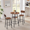 Ensemble de bar industriel 3 pièces avec 2 tabourets, petite table de bistrot ronde à hauteur de comptoir, ensemble de salle à manger pour cuisine, petits espaces