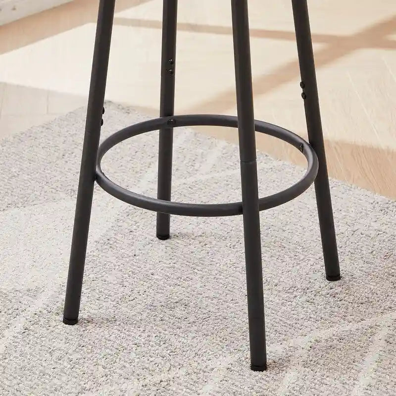 Ensemble de bar industriel 3 pièces avec 2 tabourets, petite table de bistrot ronde à hauteur de comptoir, ensemble de salle à manger pour cuisine, petits espaces