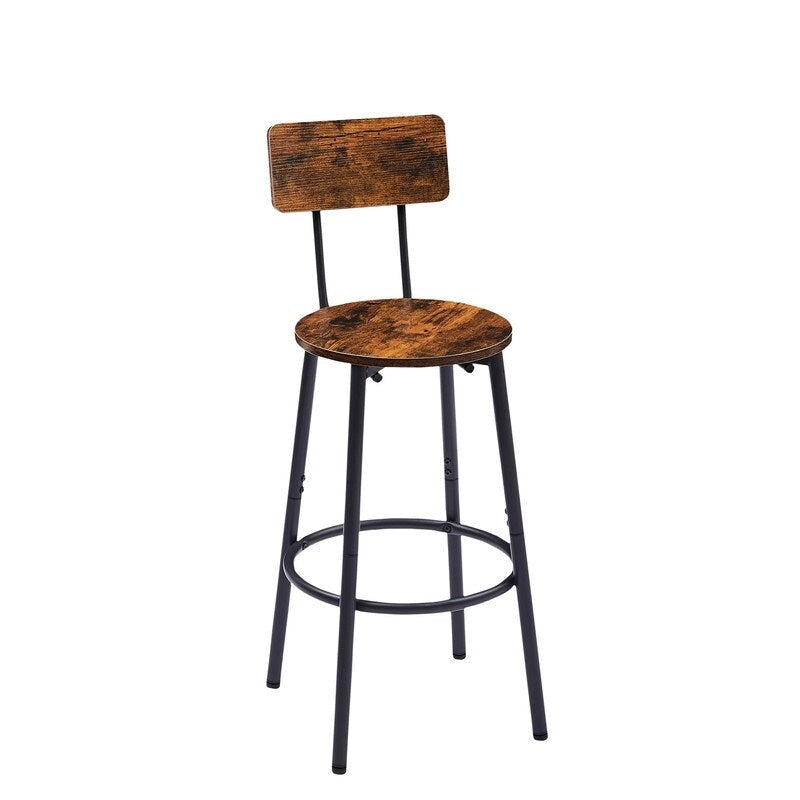 Ensemble de bar industriel 3 pièces avec 2 tabourets, petite table de bistrot ronde à hauteur de comptoir, ensemble de salle à manger pour cuisine, petits espaces