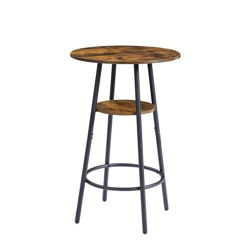Ensemble de bar industriel 3 pièces avec 2 tabourets, petite table de bistrot ronde à hauteur de comptoir, ensemble de salle à manger pour cuisine, petits espaces