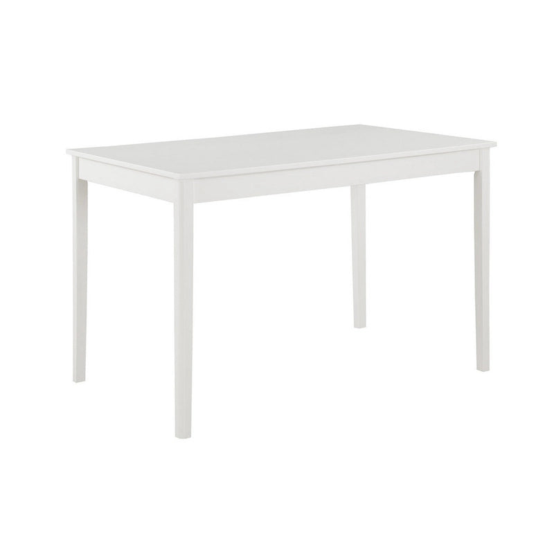 Ensemble table à manger et 4 chaises Lav 5 pièces, dossiers ajourés, bois massif blanc