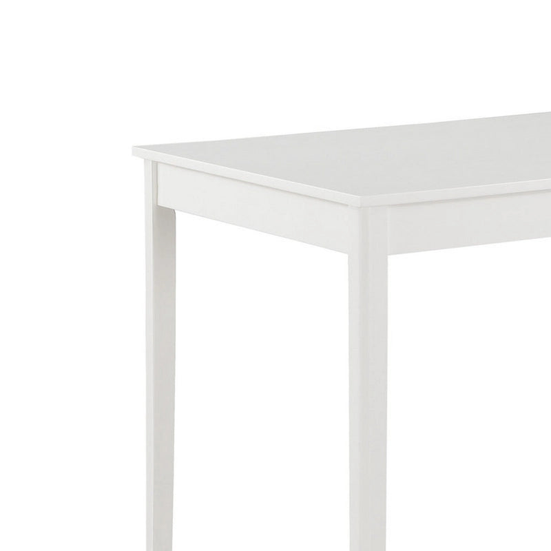 Ensemble table à manger et 4 chaises Lav 5 pièces, dossiers ajourés, bois massif blanc