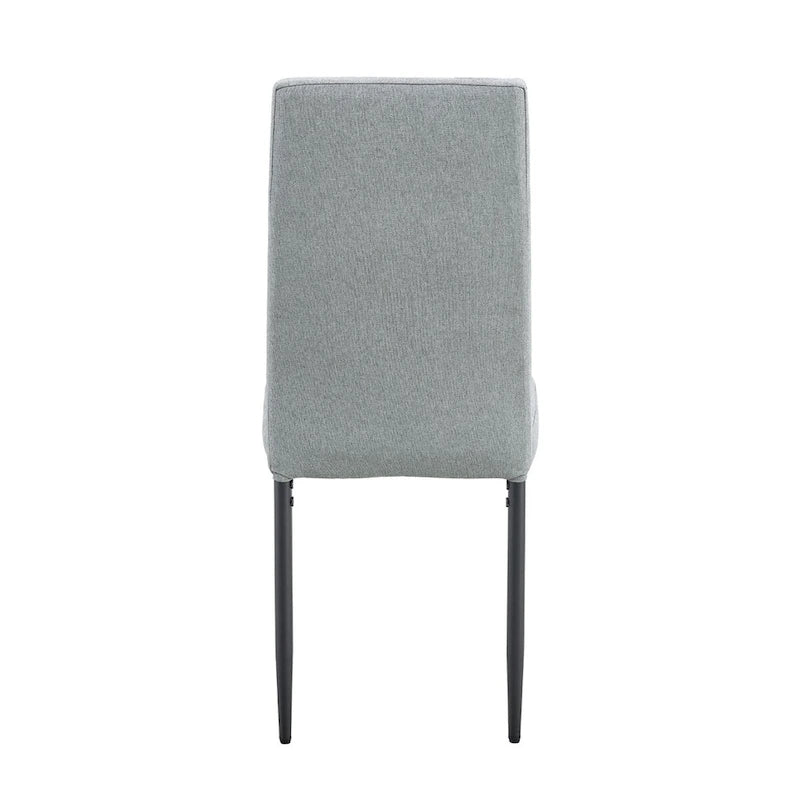 Table de salle à manger moderne Merax avec base en MDF en forme de V / Ensemble de 6 chaises de salle à manger capitonnées en lin