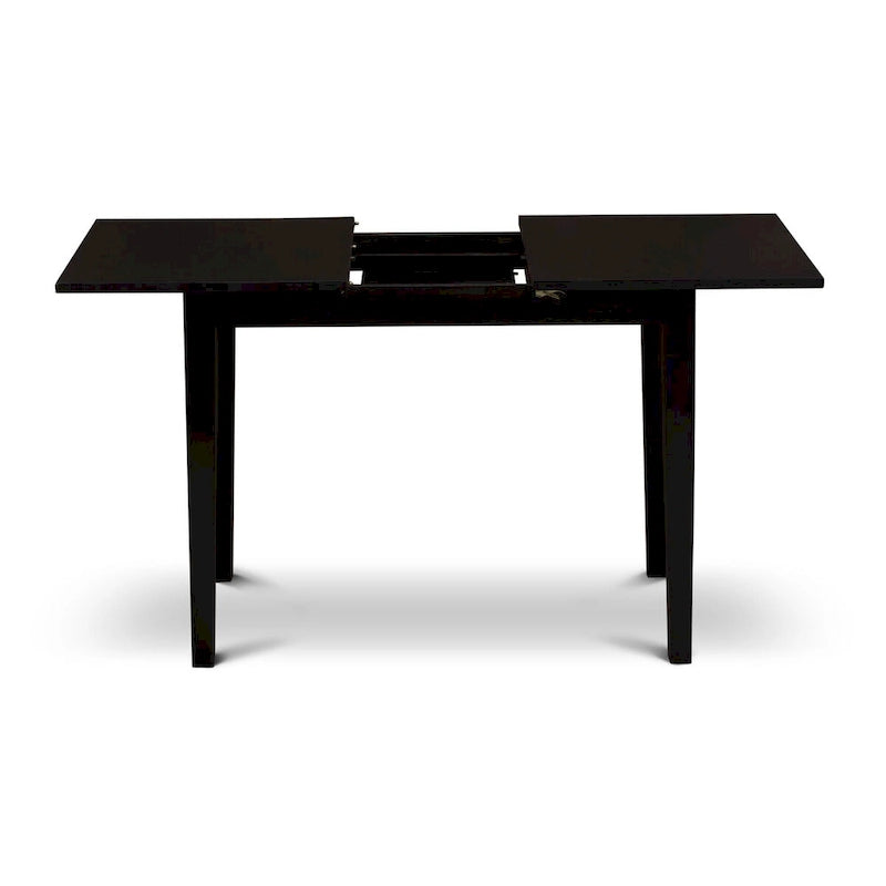 Ensemble de salle à manger East West Furniture – Une table de salle à manger avec rallonge papillon et chaises Parson, Noir (Options de pièces)