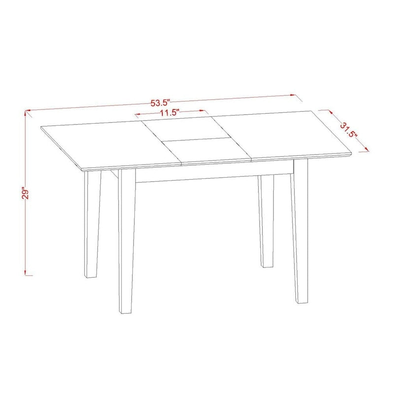 Ensemble de salle à manger East West Furniture – Une table de salle à manger avec rallonge papillon et chaises Parson, Noir (Options de pièces)