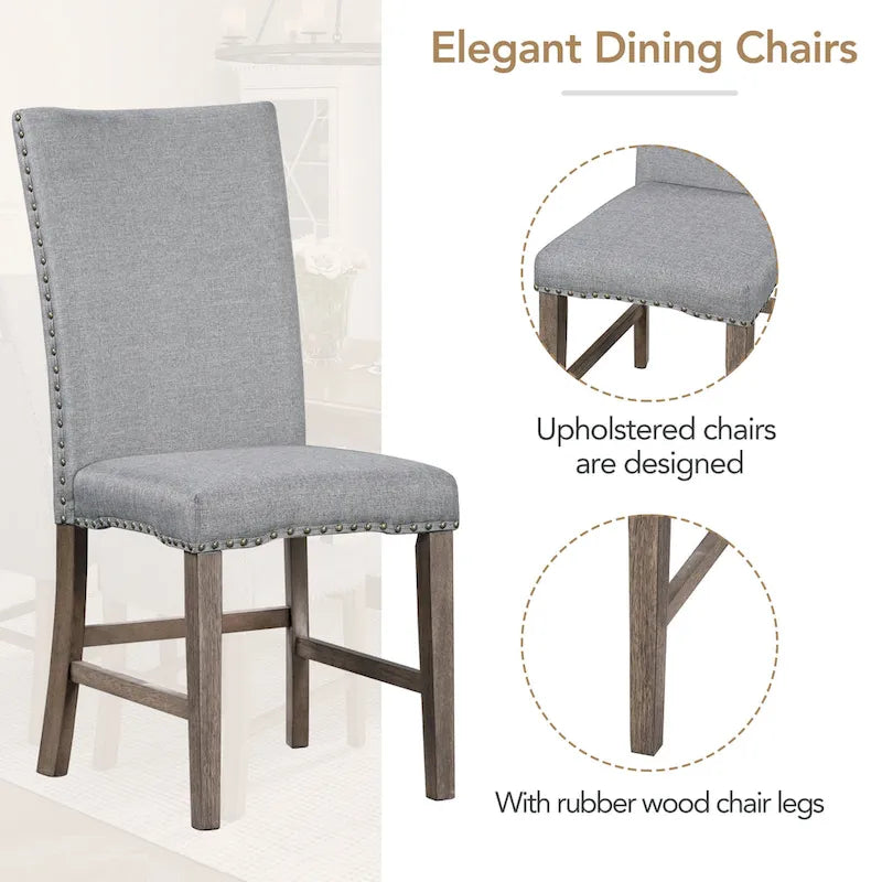 Ensemble de salle à manger extensible 7 pièces avec chaises et rallonge de 30 cm