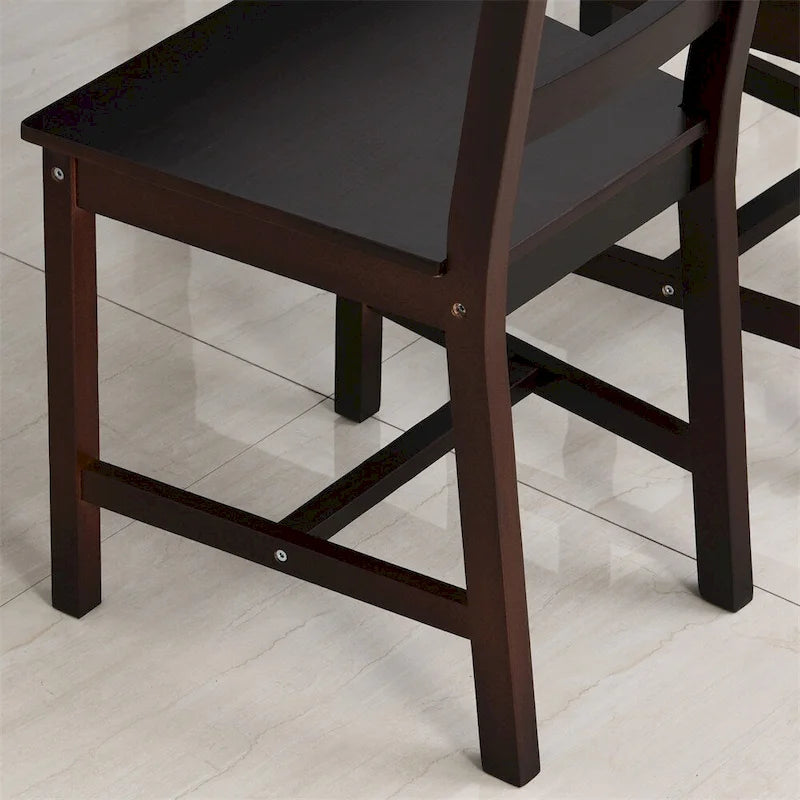 Ensemble de salle à manger 5 pièces en bois avec table et chaises de cuisine