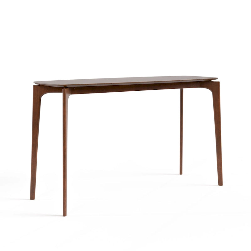 Ensemble de salle à manger Shaw mi-siècle 5 pièces en bois de noyer et à hauteur de comptoir avec 4 chaises de Furniture of America