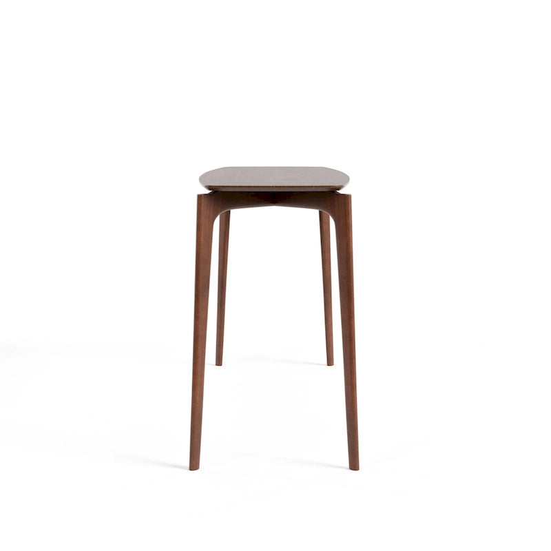 Ensemble de salle à manger Shaw mi-siècle 5 pièces en bois de noyer et à hauteur de comptoir avec 4 chaises de Furniture of America