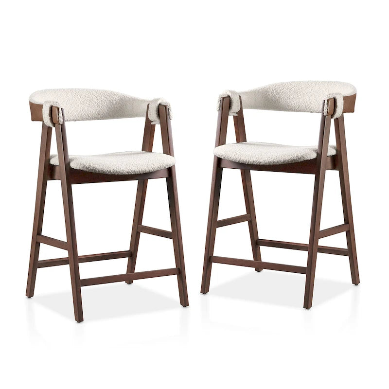 Ensemble de salle à manger Shaw mi-siècle 5 pièces en bois de noyer et à hauteur de comptoir avec 4 chaises de Furniture of America