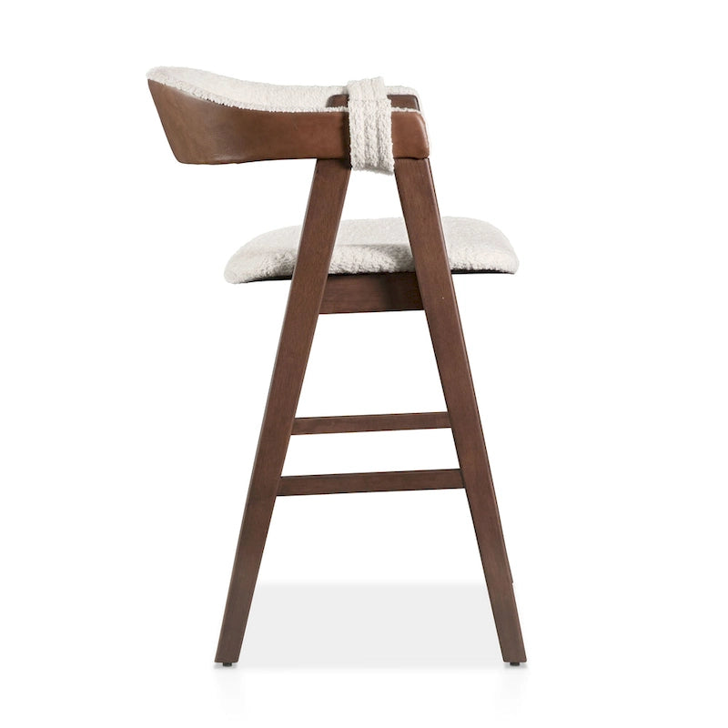 Ensemble de salle à manger Shaw mi-siècle 5 pièces en bois de noyer et à hauteur de comptoir avec 4 chaises de Furniture of America