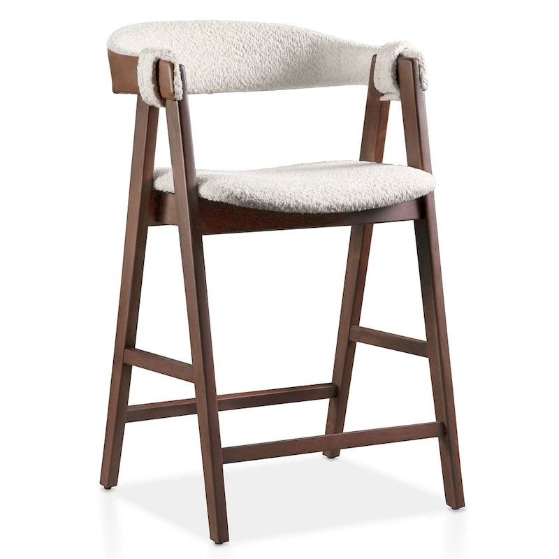 Ensemble de salle à manger Shaw mi-siècle 5 pièces en bois de noyer et à hauteur de comptoir avec 4 chaises de Furniture of America