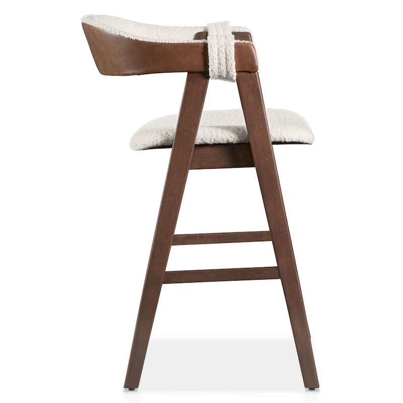 Ensemble de salle à manger Shaw mi-siècle 5 pièces en bois de noyer et à hauteur de comptoir avec 4 chaises de Furniture of America