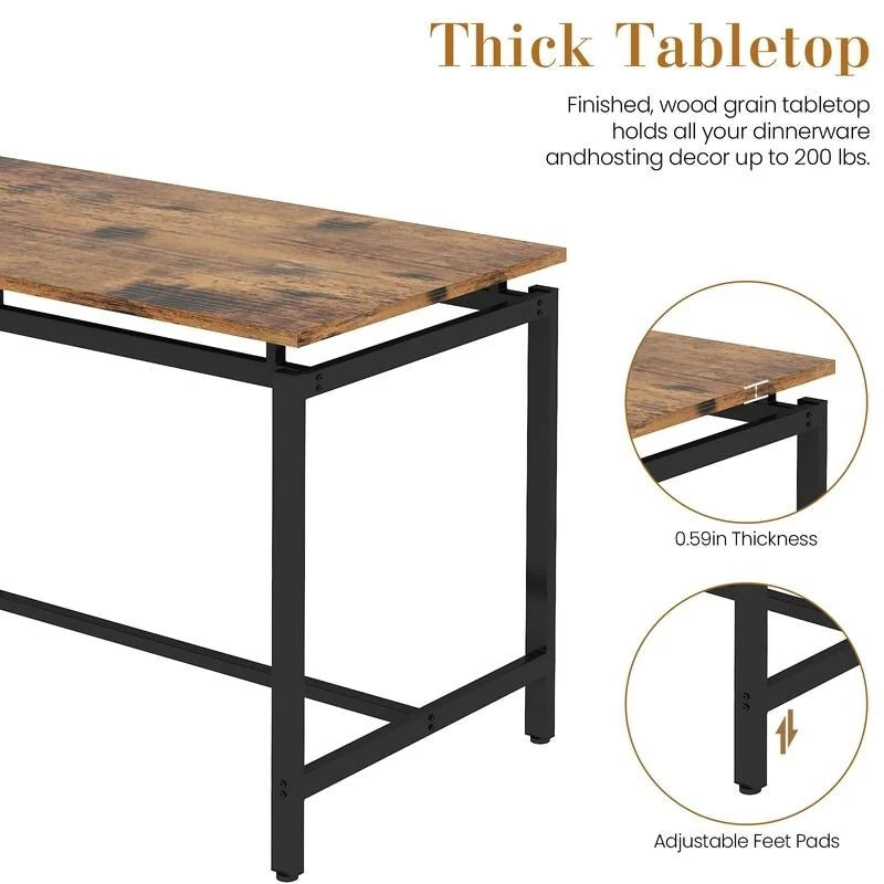 Ensemble table et 4 chaises de salle à manger, ensemble table et chaises de salle à manger industriel moderne, dinette, ensemble de salle à manger compact pour petits espaces, pub