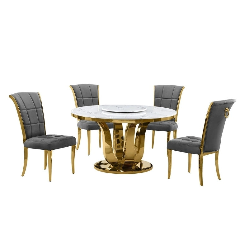 Ensemble de salle à manger rond 5 pièces Best Quality Furniture D325-SC324-7