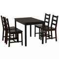 Ensemble table et 4 chaises de salle à manger, table de cuisine en bois et chaises pour coin repas, petit-déjeuner, marron châtaigne