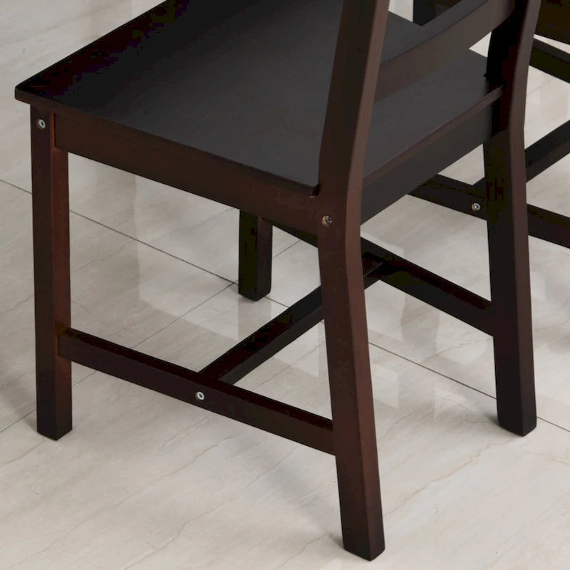 Ensemble table et 4 chaises de salle à manger, table de cuisine en bois et chaises pour coin repas, petit-déjeuner, marron châtaigne
