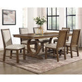 Meuble de salle à manger extensible 7 pièces Agio de Furniture of America, brun, style transitionnel
